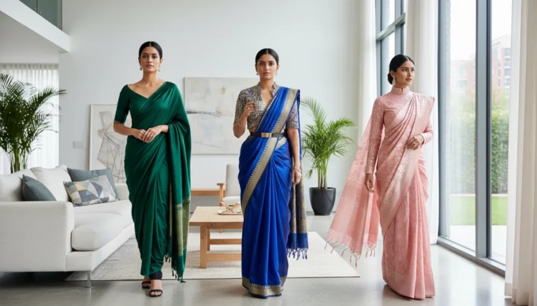 Unique Styling Ways for Silk Sarees Modern Draping and Blouse Ideas
